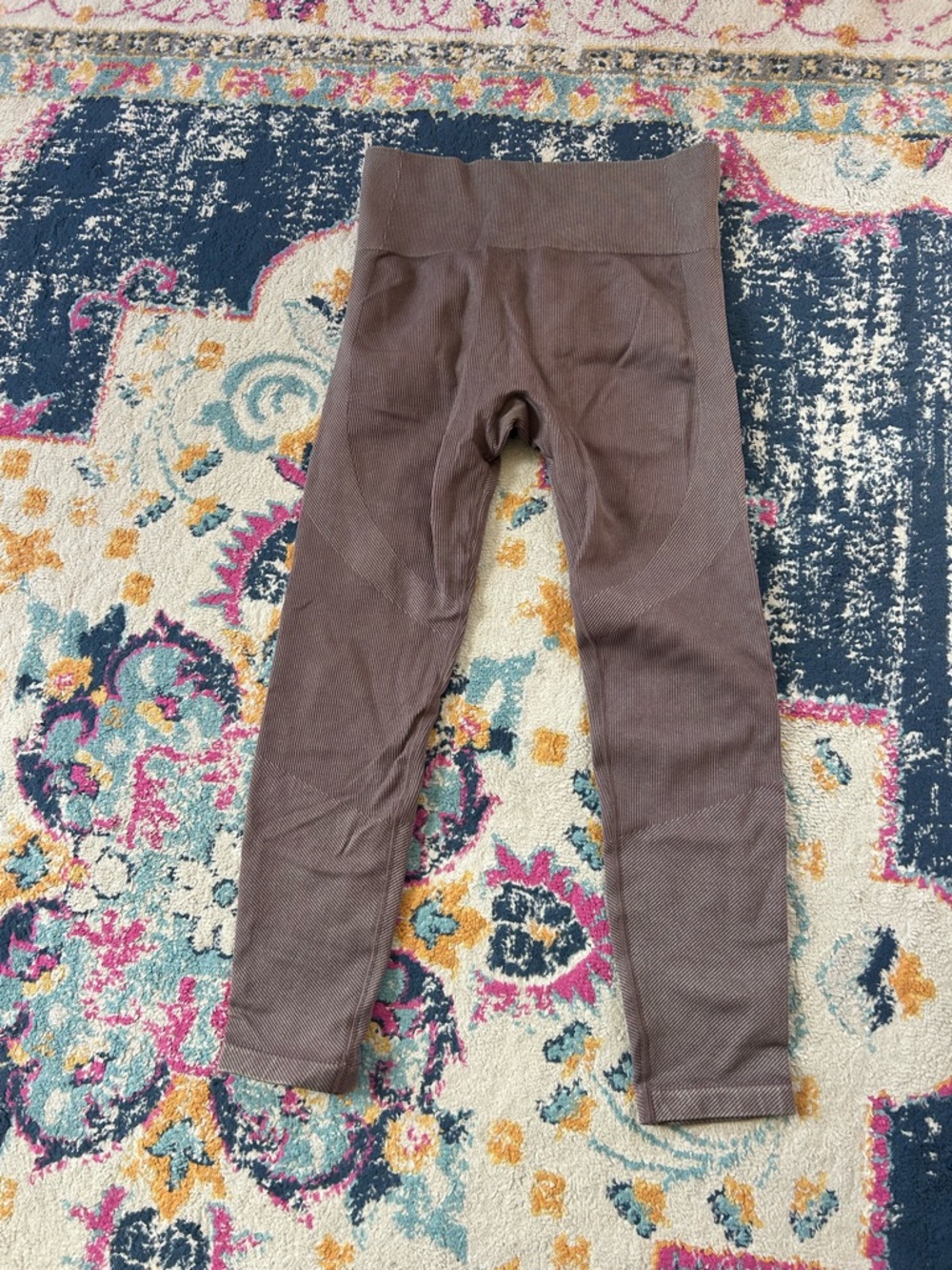 Women’s Stretch Ribbed Leggings - Brown